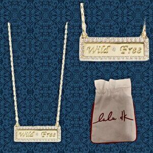 Lulu Dk Wild & Free Statement CZ Accent 14k Gold-Plated Bar Pendant Necklace